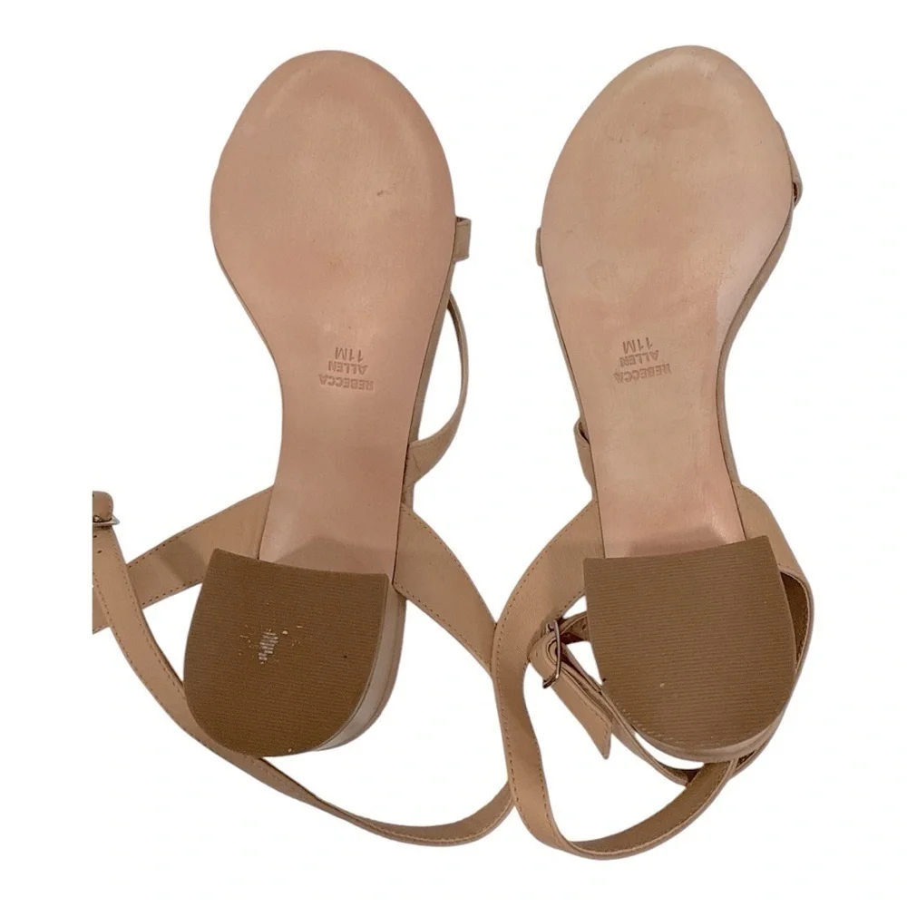 REBECCA ALLEN The Block Sandy Ankle Strap Sandal (Women) Mid Beige  size 11 M